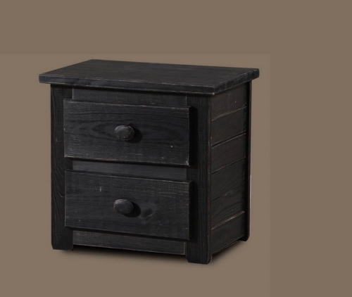 Night Stand - Black Distressed