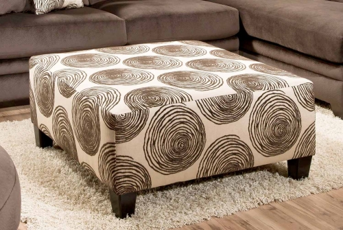 Rayna Ottoman - Big Swirl Chocolate