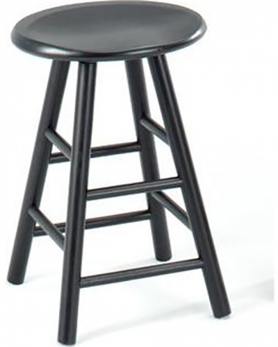Gene 24-inch Swivel Saddle Barstool - Black