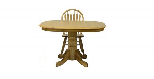 Temple High Pedestal Table - Harvest Oak