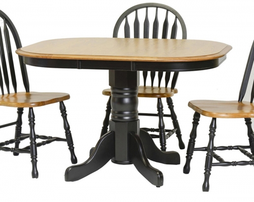 Temple High Pedestal Table - Harvest/Black