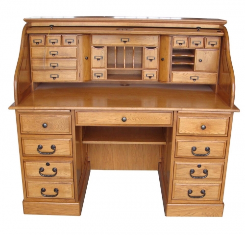 Marlin 54-inch Deluxe Roll Top Desk Top - Harvest Oak