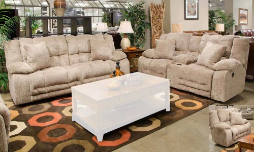 Branson Reclining Sofa Set - Camel