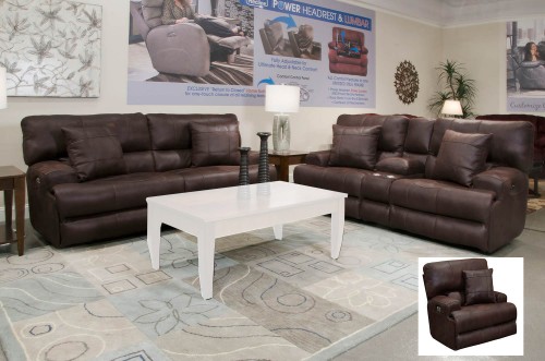 Monaco Reclining Sofa Set - Dark Chocolate
