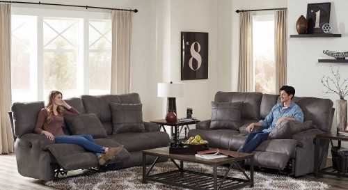 Monaco Reclining Sofa Set - Charcoal