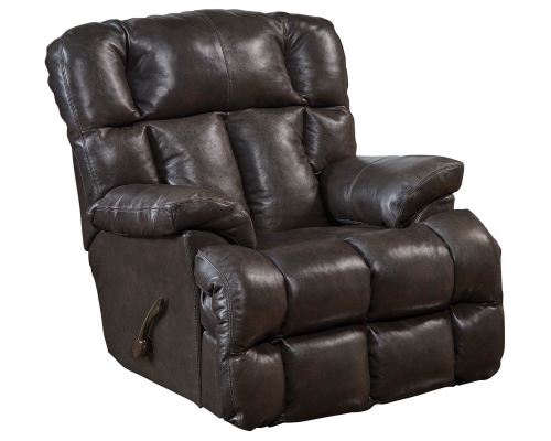 Victor Top Grain Leather Chaise Rocker Recliner - Chocolate