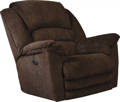 Rialto Power Lay Flat Recliner with Extended Ottoman - Chocolate