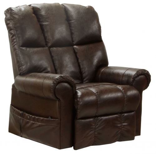 Stallworth Bonded Leather Power Lift Full Lay Out Chaise Recliner - Godiva