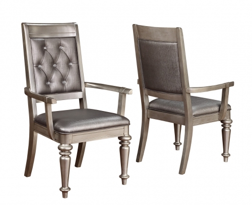 Danette Arm Chair - Metallic Platinum/Metallic Leatherette