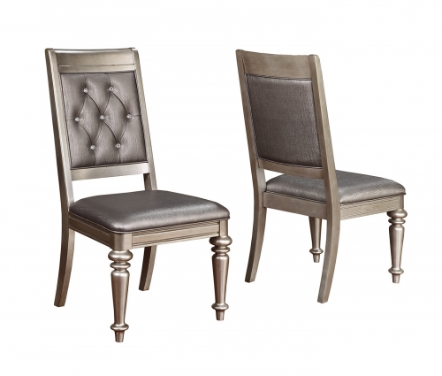 Danette Side Chair - Metallic Platinum/Metallic Leatherette