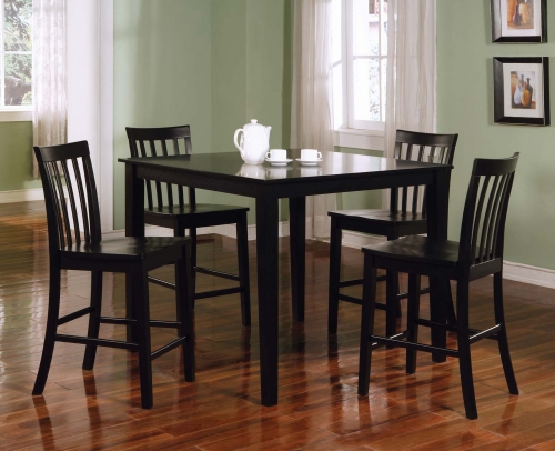 150231BLK 5PC Counter Height Dining Set - Black