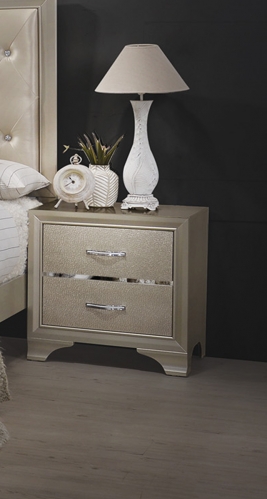 Beaumont Nightstand - Champagne Gold Leatherette