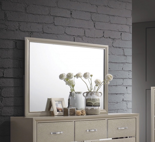 Beaumont Mirror - Champagne Gold Leatherette