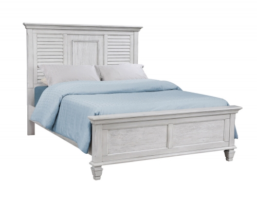 Liza Panel Bed - Antique White