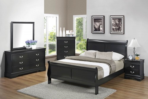 Louis Philippe Bedroom Set - Black