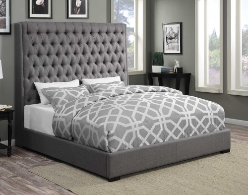 Camille Bed - Grey Fabric