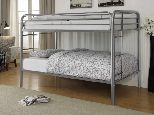 Morgan Twin/Twin Size Bunk Bed - Silver
