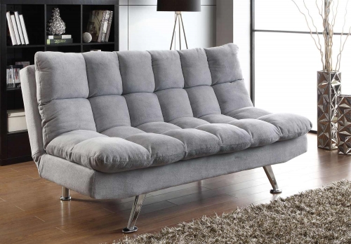 500775 Sofa Bed - Grey - Chrome
