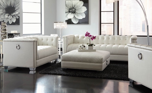 Coaster Chaviano Sofa Set - Pearl White