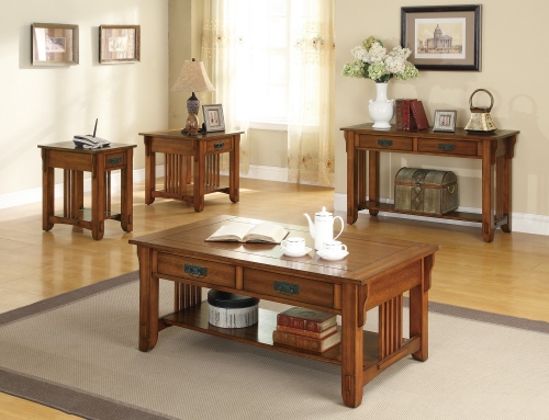 702008 Coffee/Cocktail Table Set - Warm Brown