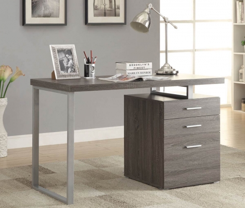Hillard Writing Desk - Weathered Grey/Silver
