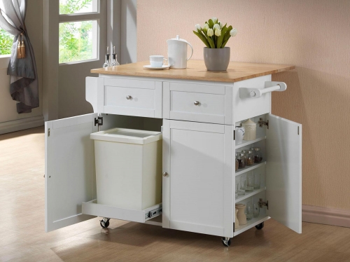 900558 Kitchen Cart - Brown and White
