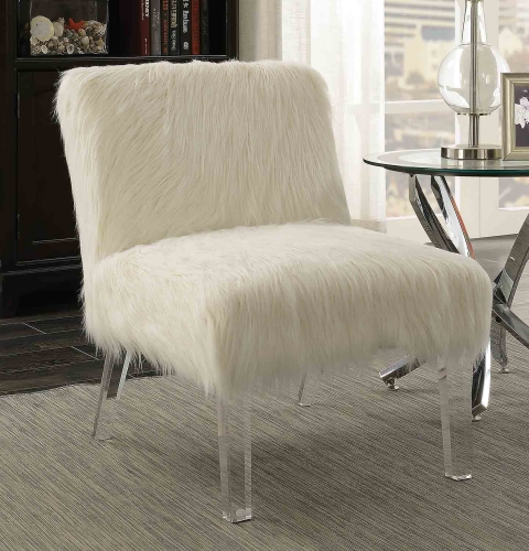 904059 Accent Chair - White/Clear