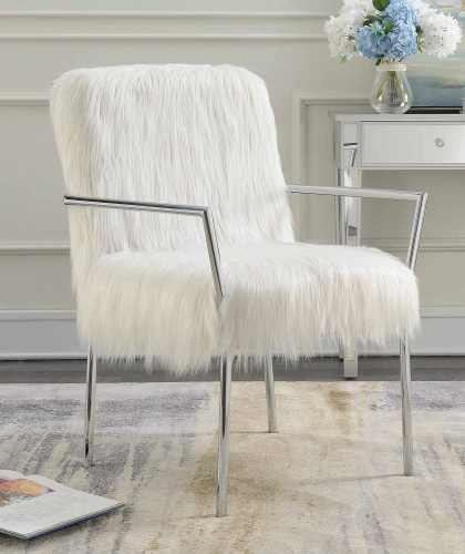904079 Accent Chair - White/Chrome