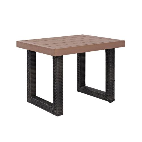 Beaufort Outdoor Wicker Side Table - Brown