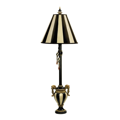 91-234 Carnival Stripe Table Lamp - Black / Antique White