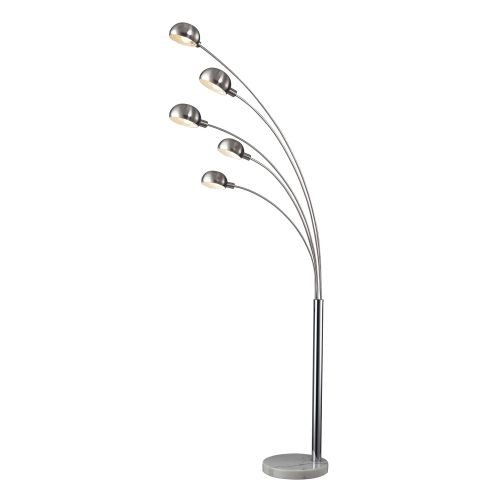 D2173 Penbrook Floor Lamp - Chrome and White Marble