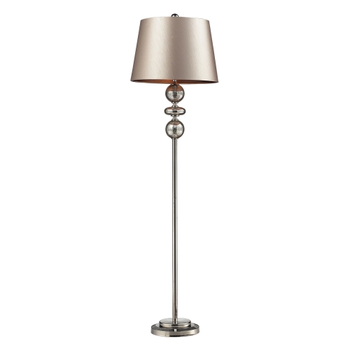 D2228 Hollis Floor Lamp - Antique Mercury Glass and Polished Nickle