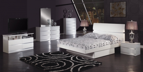 Aurora Platform Bedroom Set - White