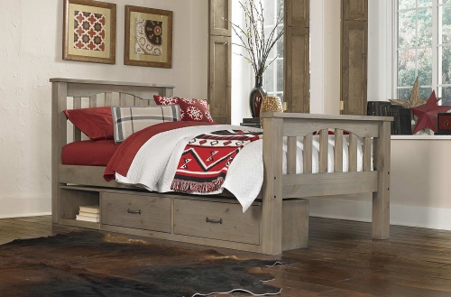 Highlands Harper Bed With Storage - Driftwood