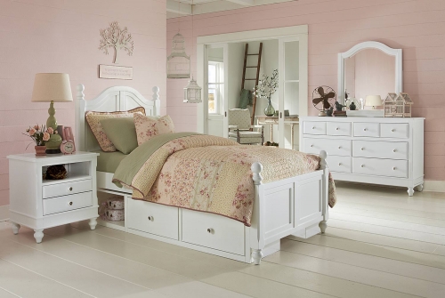 Lake House Payton Arch Bedroom Set With Storage - White