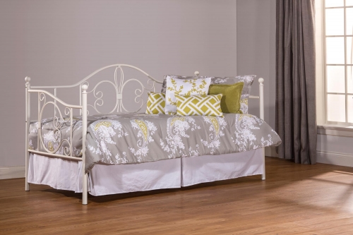 Ruby Daybed with Suspension Deck and Roll Out Trundle Unit - Textured White