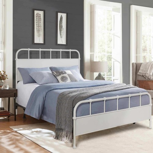 Grayson Metal Bed - Textured White