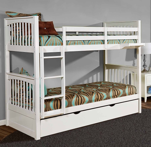 Pulse Twin Over Twin Bunk With Trundle - White