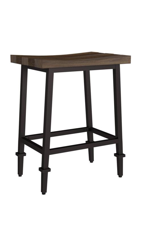 Trevino Metal Backless Counter Height Stool - Set of 2 - Distressed Walnut