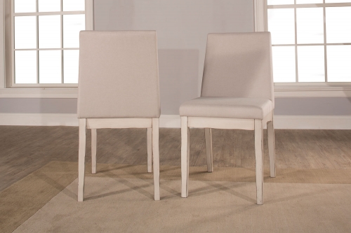 Hillsdale Clarion Upholstered Dining Chair - Sea White - Fog Fabric