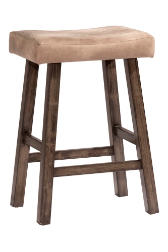 Saddle Non-Swivel Backless Counter Stool - Rustic Gray - Taupe Faux Leather