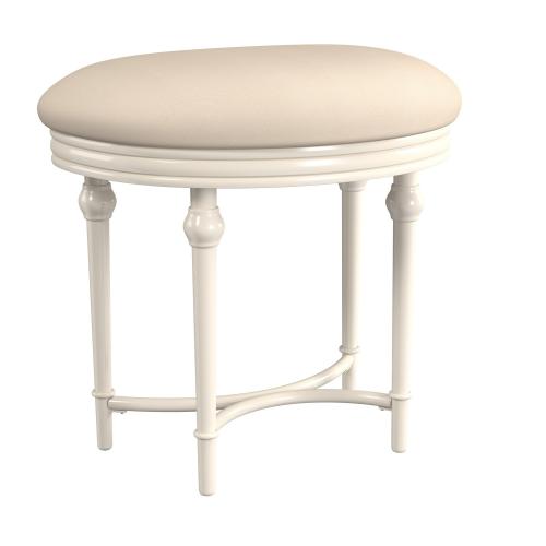 Cape May Backless Metal Vanity Stool - Matte White