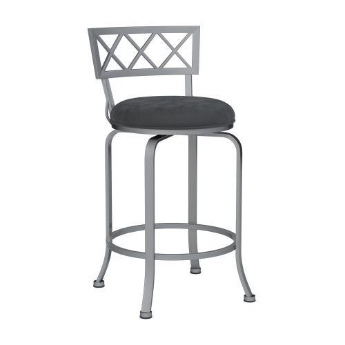 Kenzig Commercial Grade Metal Counter Height Swivel Stool - Silver