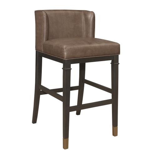 Hotchner Wing Back Upholstered Wood Bar Height Stool - Cafe Faux Leather