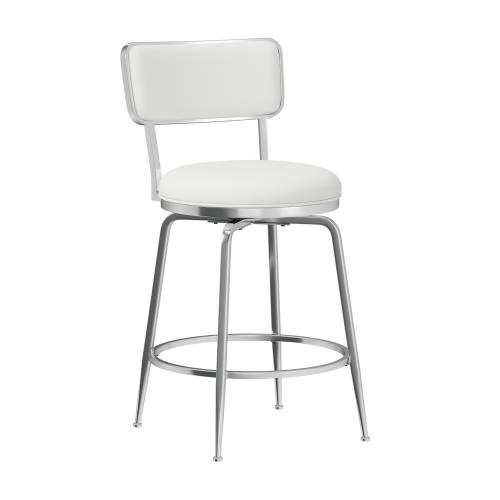 Baltimore Metal and Upholstered Swivel Counter Height Stool - Chrome