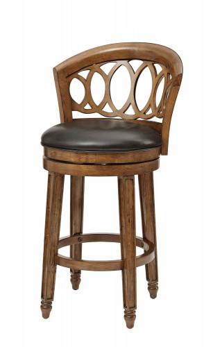 Adelyn Swivel Counter Stool - Brown Cherry