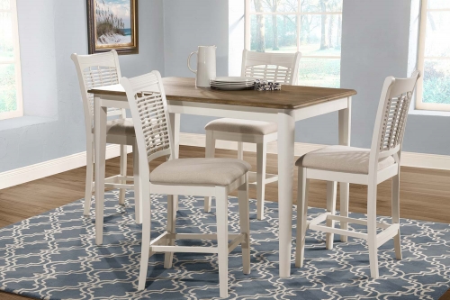 Bayberry 5-Piece Counter Height Dining Set - White/Driftwood