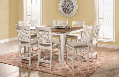 Bayberry 9-Piece Counter Height Dining Set - White/Driftwood