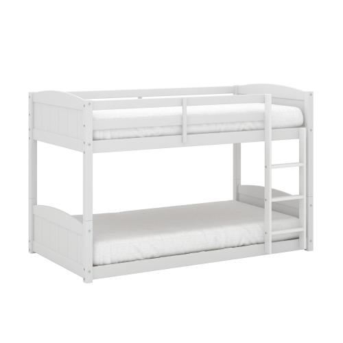 Alexis Wood Arch Twin Over Twin Floor Bunk Bed - White