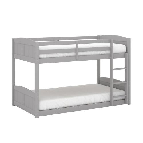 Alexis Wood Arch Twin Over Twin Floor Bunk Bed - Gray